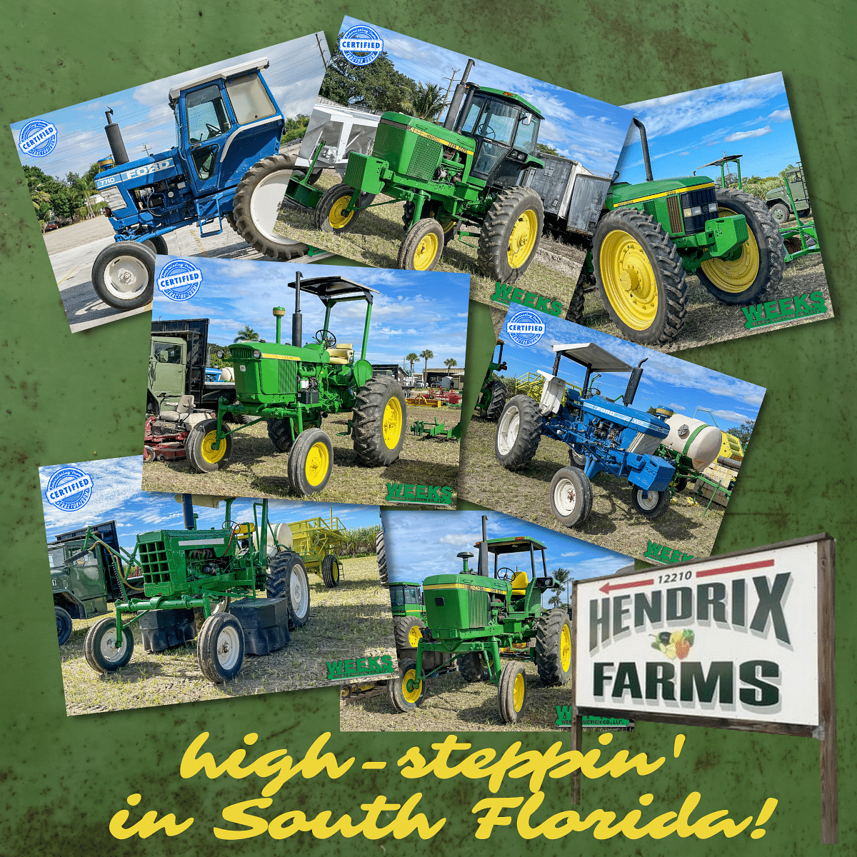 high crop tractors for sale at a south florida auction