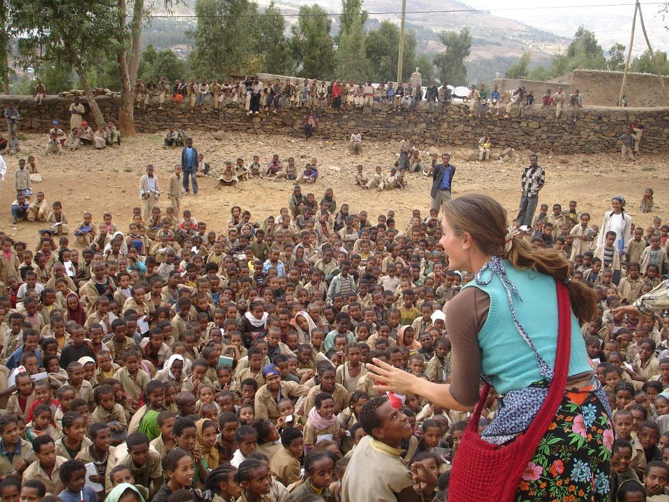 tractor girl performing in ethiopia