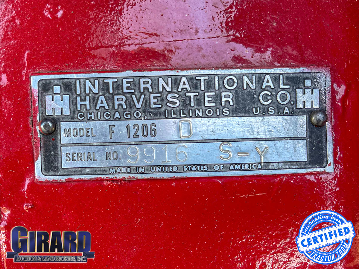 farmall 1206 serial tag