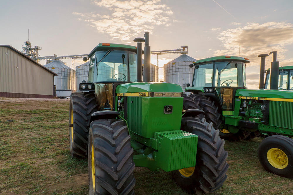 Rob Plendl John Deere 4055 MFWD tractor at sunset