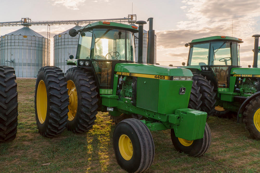 55-Series: John Deere 4455 tractor at sunset