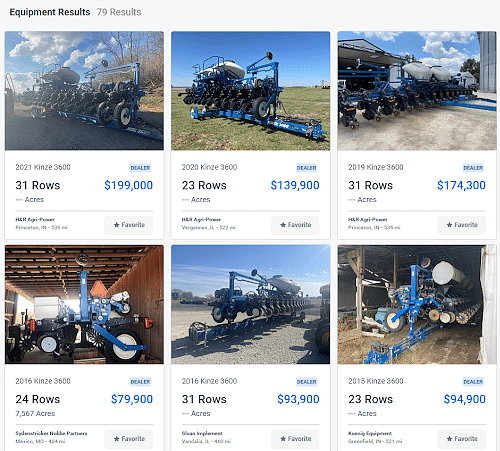 Kinze 3600 Equipment Results preview
