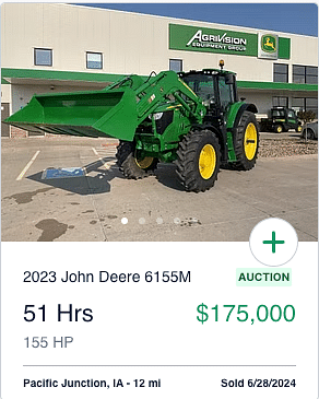 John Deere 6155M tractor