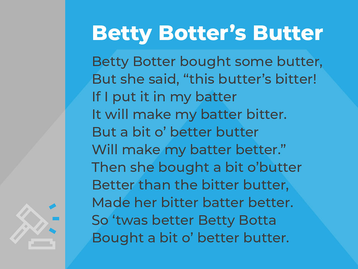 BettyBotter - Auctioneer Chant Tongue Twister