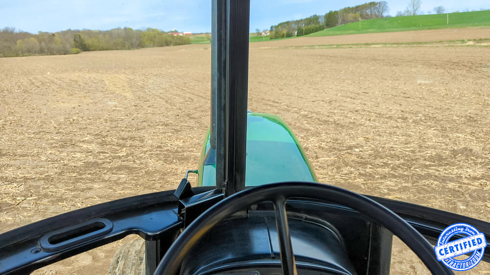 John Deere 4440 looking through the front windshield