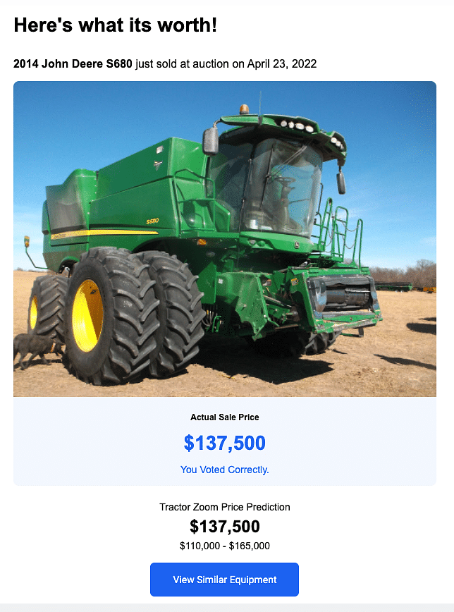 2014 John Deere S680 Price Prediction