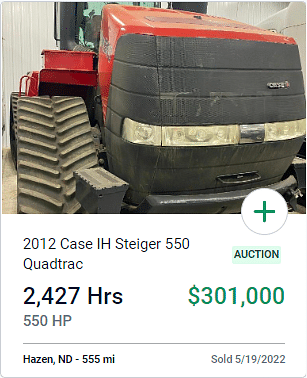 2012 Case IH Steigher 550 Quadtrac auction sale price