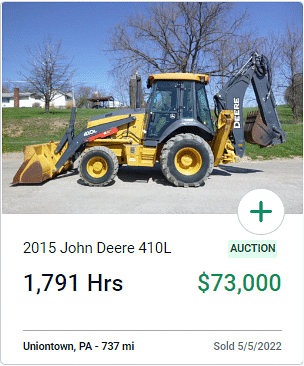 2015 John Deere 410L auction sale price