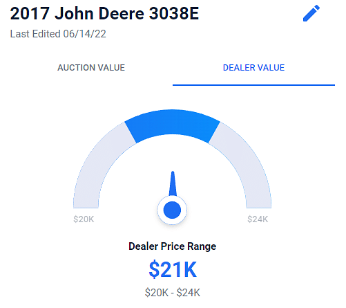 John Deere 3038E Estimated Value