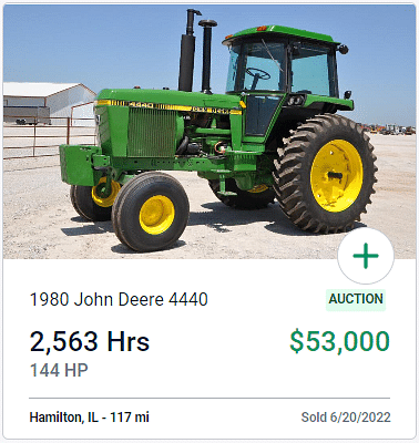 1980 John Deere 4440 auction results