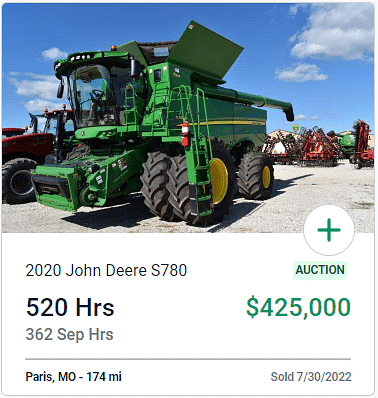 2020 John Deere S780 Auction Price