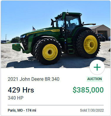 2021 John Deere 8R 340 Auction Price