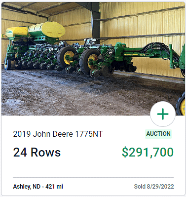 2019 John Deere 1775NT Auction Sale Price
