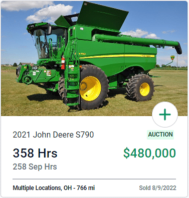 2021 John Deere S790 Auction Sale Price