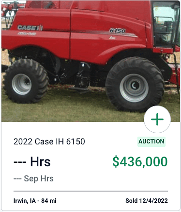 2022 CaseIH 6150 Auction Sale Price