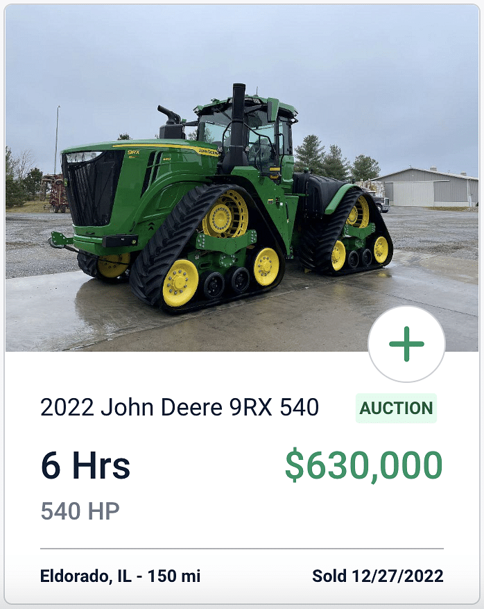 John Deere 9RX 540 Auction Sale Price