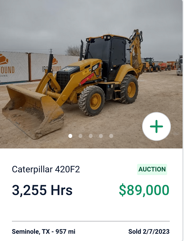 Caterpillar Backhoe Loader 420F2 Auction Sale Price