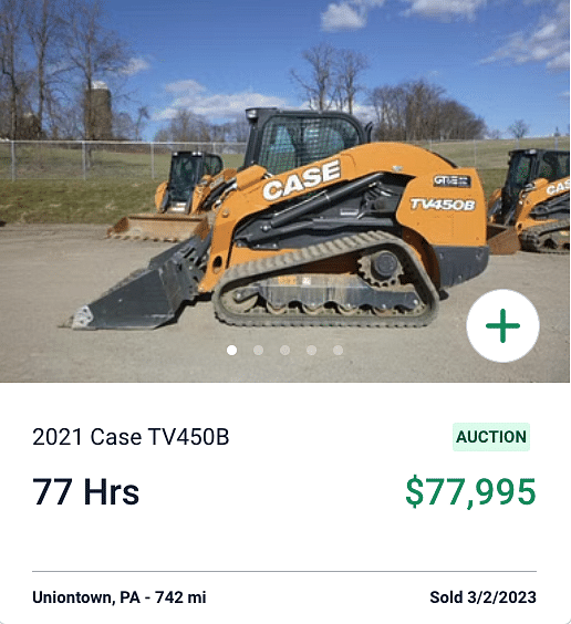 Case TV450B Skid Steer Auction Sale Price