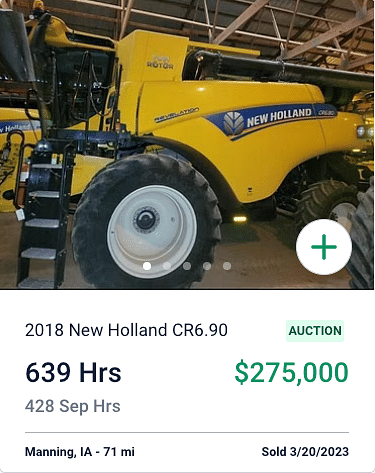 New Holland CR6.90 Auction Sale Price
