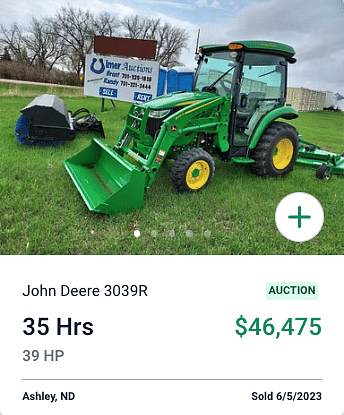 June John Deere 3039R Compact Tractor