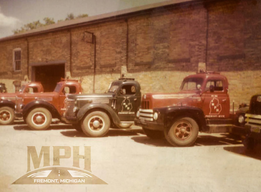Michigan Produce Haulers fleet of International trucks in the 1950s.