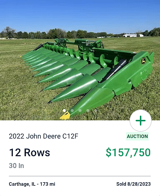 2022 John Deere C12F Row Crop Header
