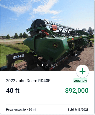 John Deere RD40F Draper Platform Header