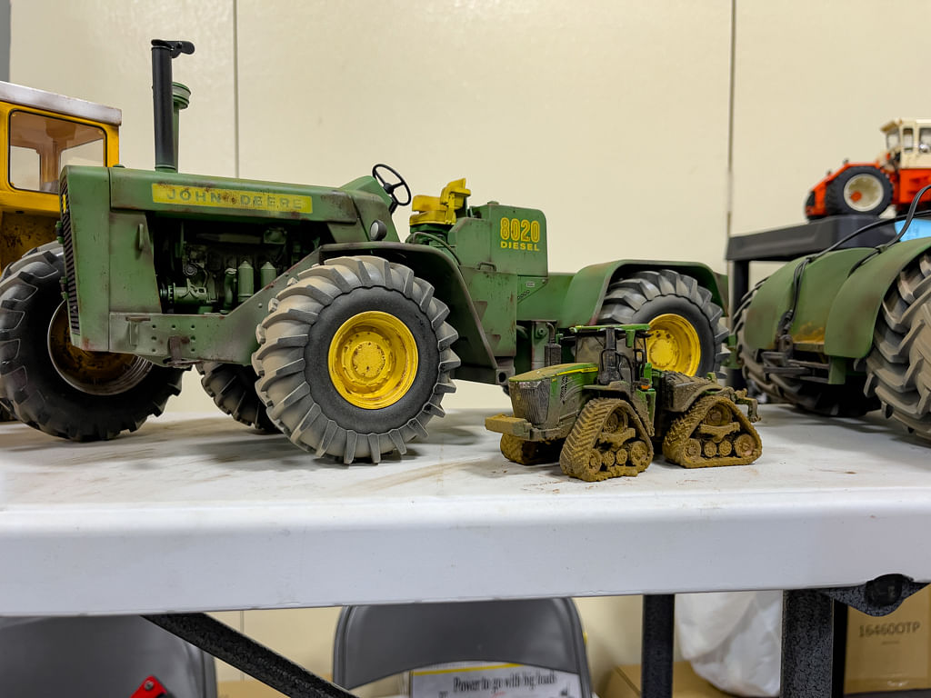 Dyersville NFTS weathered die cast John Deere tractors