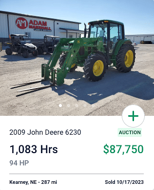 John Deere 6230 And Loader October Auction Compact Tractor